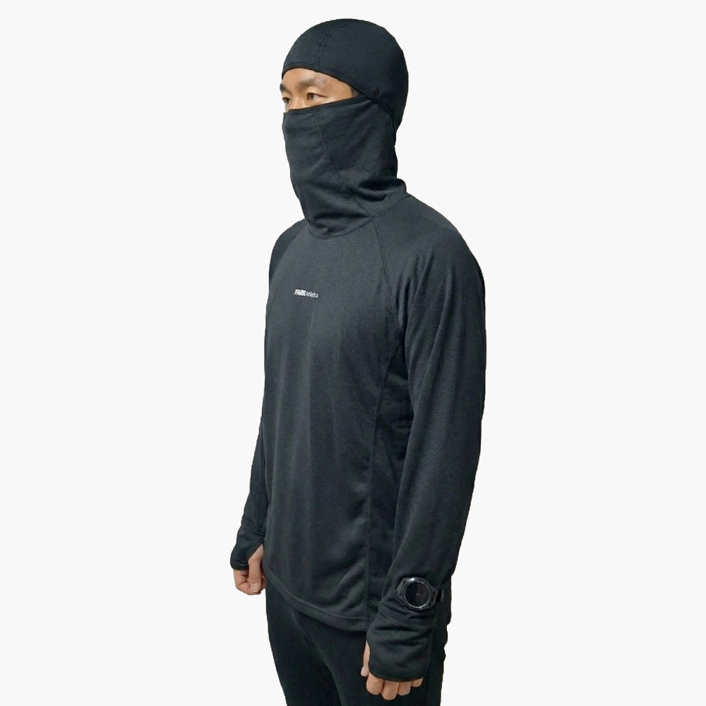 FARR 써모 바라클라바 후디 러닝 와치홀 검정 테크니컬 등산 핑거홀 베이스레이어 후드티 - 상세 이미지 3