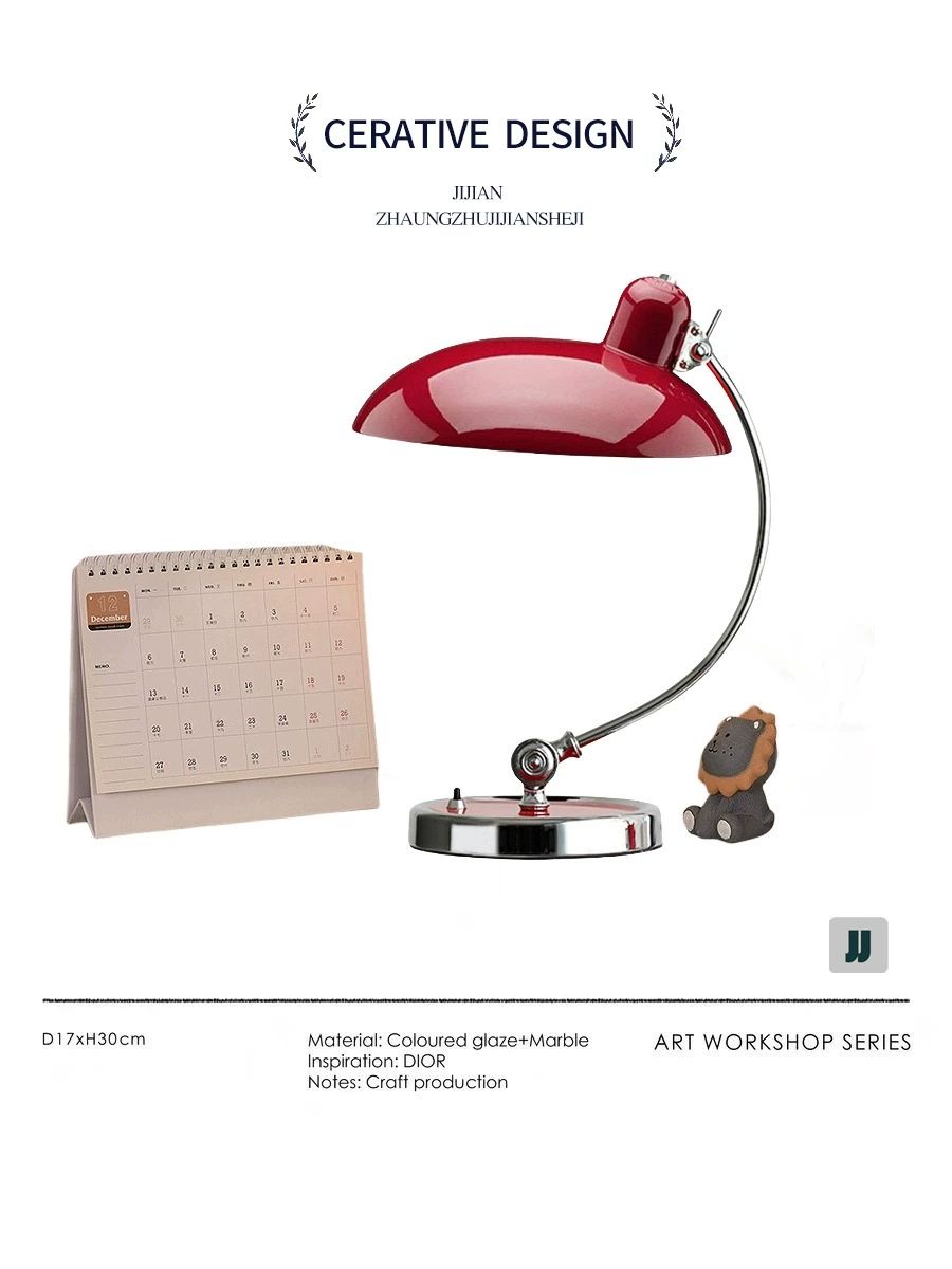 미드센추리모던 테이블 조명 단스탠드 table lamp 버밀리언레드 소형 - 상세 이미지 5