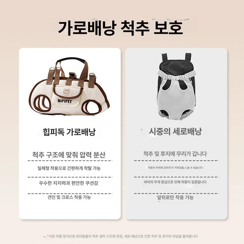 펫 이동가방 산책 S 여행 휴대용 백팩 크로스 강아지 로미브라운 숄더 크로스바디 S(추천체중 2-4kg) - 상세 이미지 2