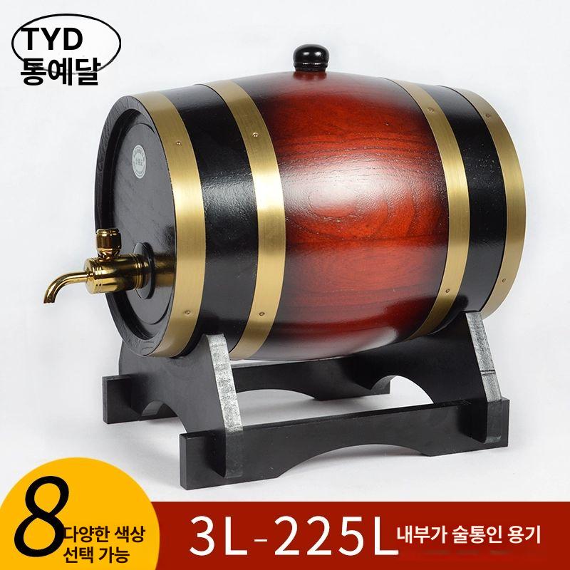 참나무 오크통 3L 소형 5L 장식품 가정용 내추럴 5L - 상세 이미지 2