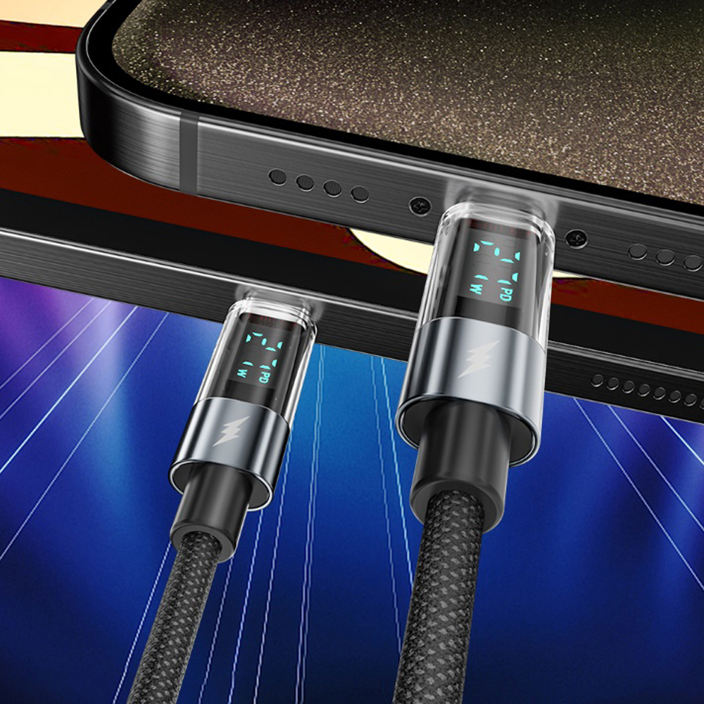 루닉스 LED 디스플레이 나일론 케이블 PD3.1 240W CtoC 초고속충전 1.2m - 상세 이미지 5