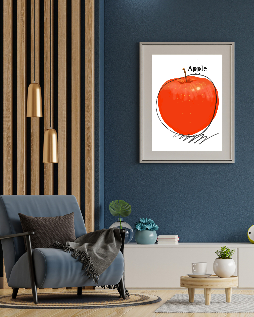 씨솔아틀리에 레드 Apple 생기그림 풍수사과 아트프린트 A4/A3/A2/A1 - 상세 이미지 5