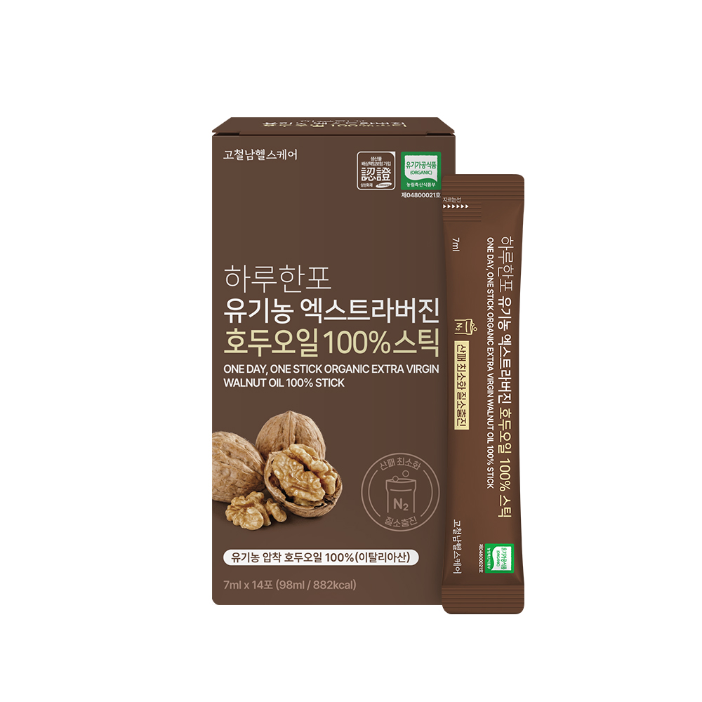 하루한포 유기농 엑스트라버진 호두 오일 100% 스틱 기름 냉압착 고철남 7ml, 14개 - 상세 이미지 2