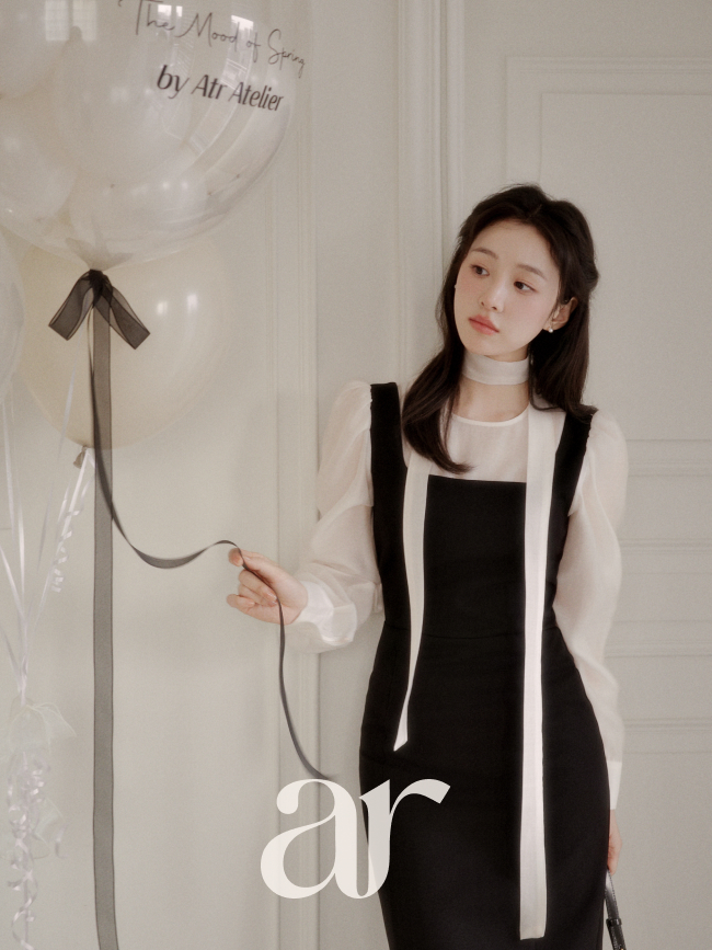 [자체제작] (MADE) 타이 블라우스 레이어드 뷔스티에 원피스 op16257 이미지 2