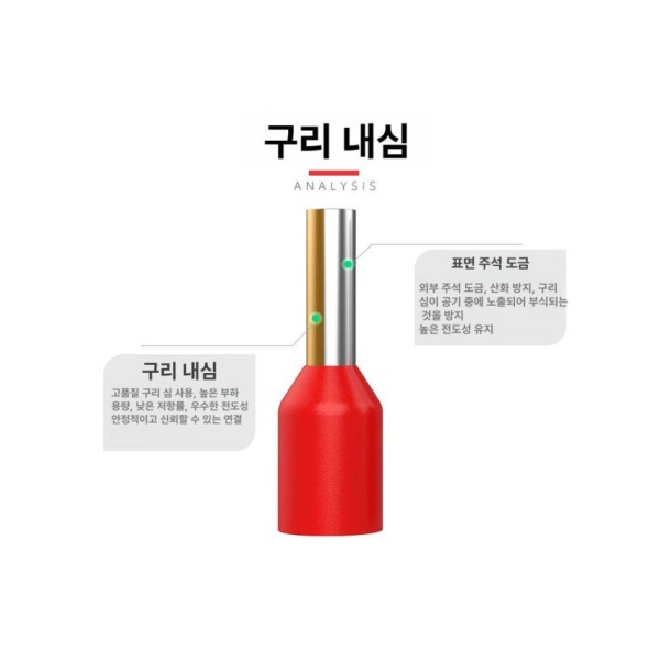 최고급 전선 페럴 커넥터 관형 단자 압착 펜치 체험팩 VE0508 200개 VE0508 200개 - 상세 이미지 4