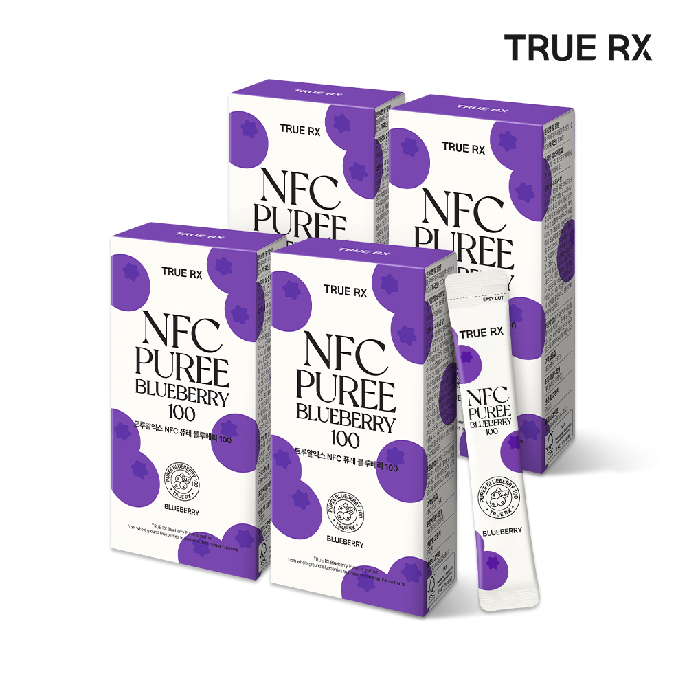 트루알엑스 NFC 퓨레 블루베리 100, 1스틱47알,착즙원액x 농축액x 14포, 4개 제품 이미지