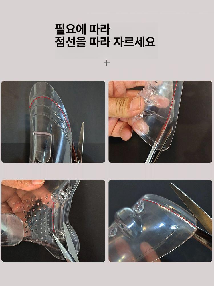 신발덮개 슈즈커버 헤어 실리콘 다회용 미용사 투명 통기성 소형 1켤레 35-40 프리사이즈 - 상세 이미지 5