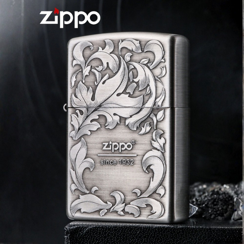 ZIPPO 라이터 훈은 대엽 당초문 1932 에디션 - 상품 이미지