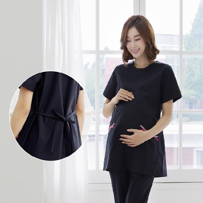 임산부 간호복 유니폼 병원 근무복 반팔 상의 하의 세트 - 상세 이미지 5