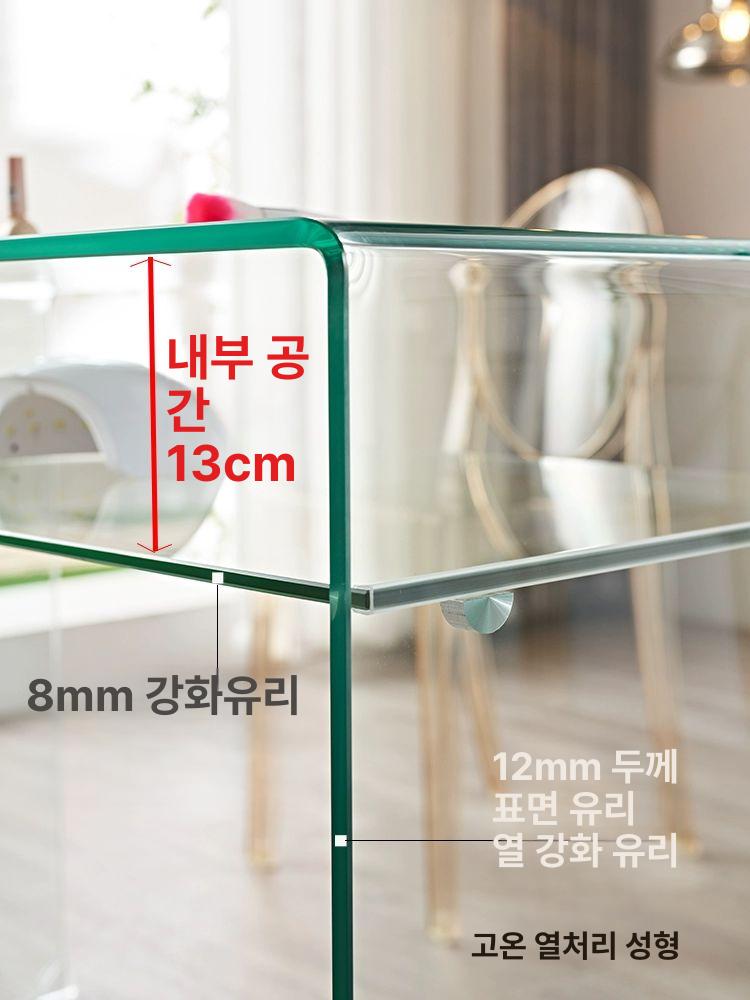 아크릴 테이블 사무실 탁자 데스크탑 메이크업 책상 투명 클리어블랙 120 40x75cm 아니요 - 상세 이미지 5