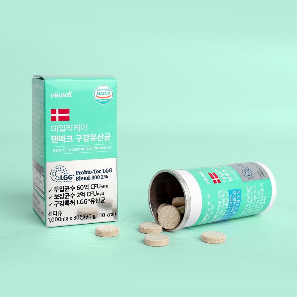 덴마크 구강 유산균 구강 특허 LGG 유산균 60정, 1개 - 상세 이미지 2