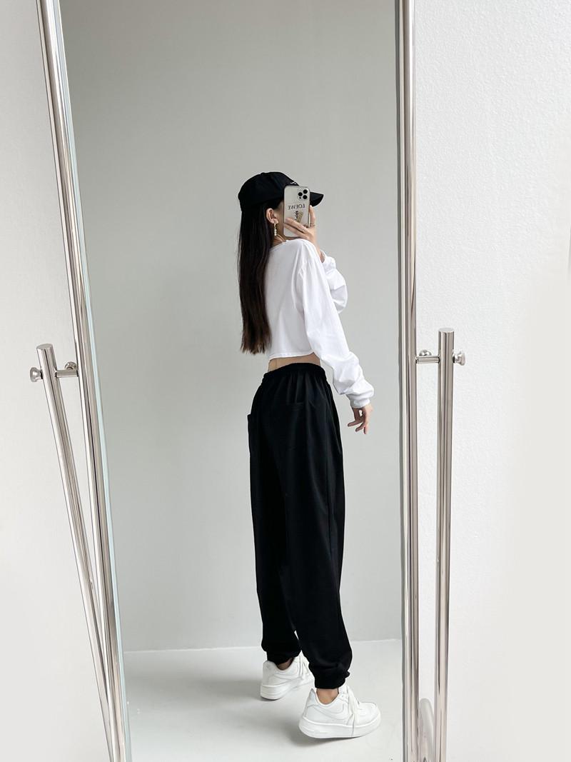 줌바웨어 팬츠 방송댄스 카고바지 라틴 줌바댄스 화이트 528 화이트 상의 + 0691 블랙 팬츠 M - 상세 이미지 4