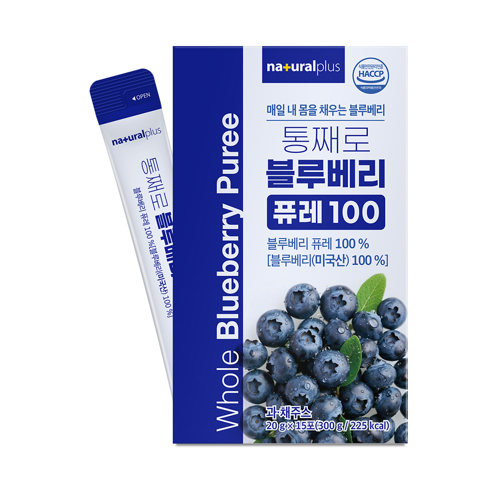 [90포] 내츄럴플러스 차태현 통째로 블루베리 퓨레 100 안토시아닌 스틱 15포, 6개 이미지 2