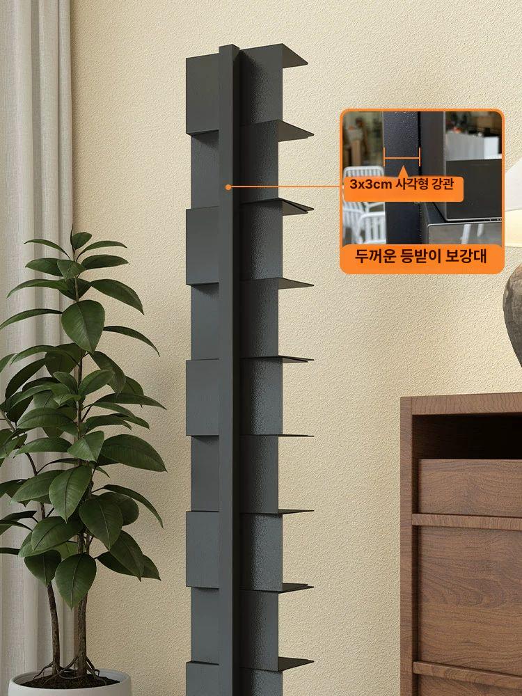 북쉘프 선반 틈새 수납 진열대 조절가능 북스탠드 거실 화이트 6칸 106cm - 상세 이미지 3