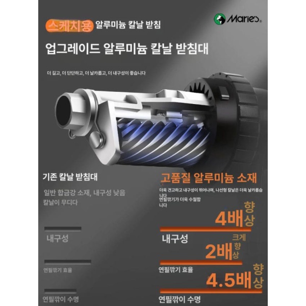 최고급 미술용 전문가용 연필깎이 심조절 드로잉 소묘 입시 프로 맥스 5단 레버 60도 미만 5cm 프로 맥스+긴심 5단 레버 60도 미만 5cm - 상세 이미지 4