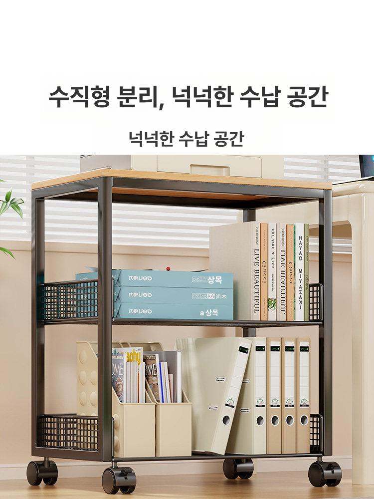 셋톱박스 수납장 공유기 모던 세로형 테이블형 조명 블랙 블랙 3단 이동식 - 상세 이미지 5