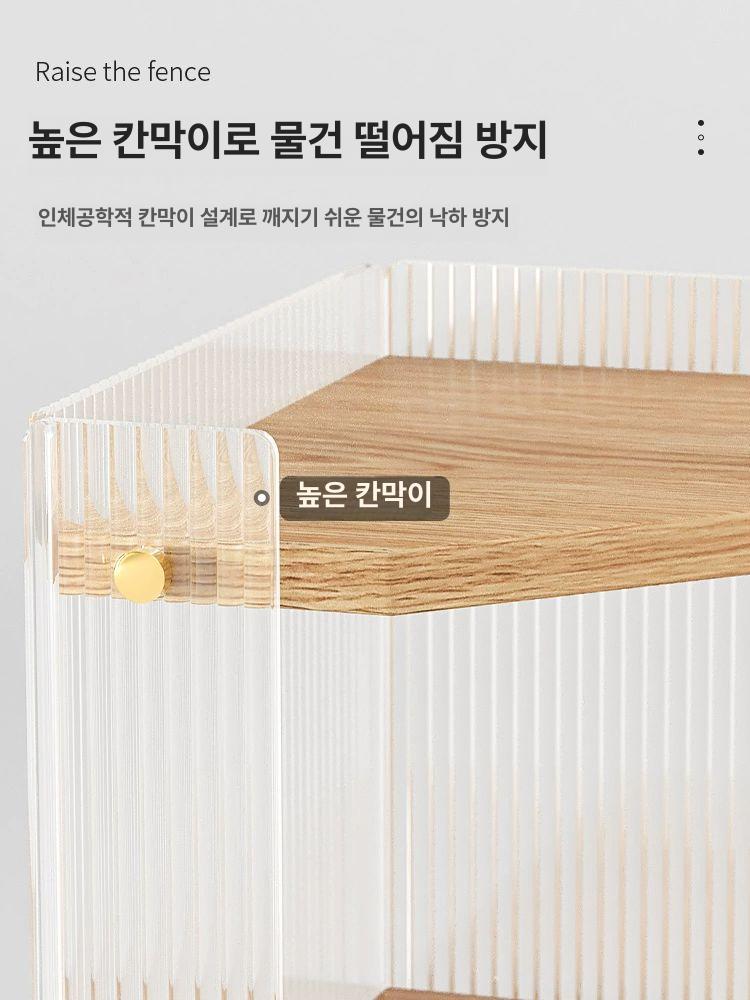 모서리선반 정리대 거실 4단 코너장 아크릴 수납장 코너수납장 다용도 선반장 원목선반 - 상세 이미지 4