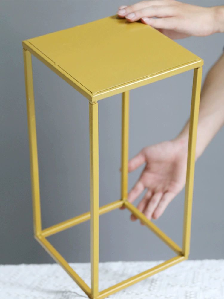 철제 선반 소품 스탠드 화이트 거치대 오브제 카페 소형 골드 소형 보드포함 40cm 분리형 - 상세 이미지 4