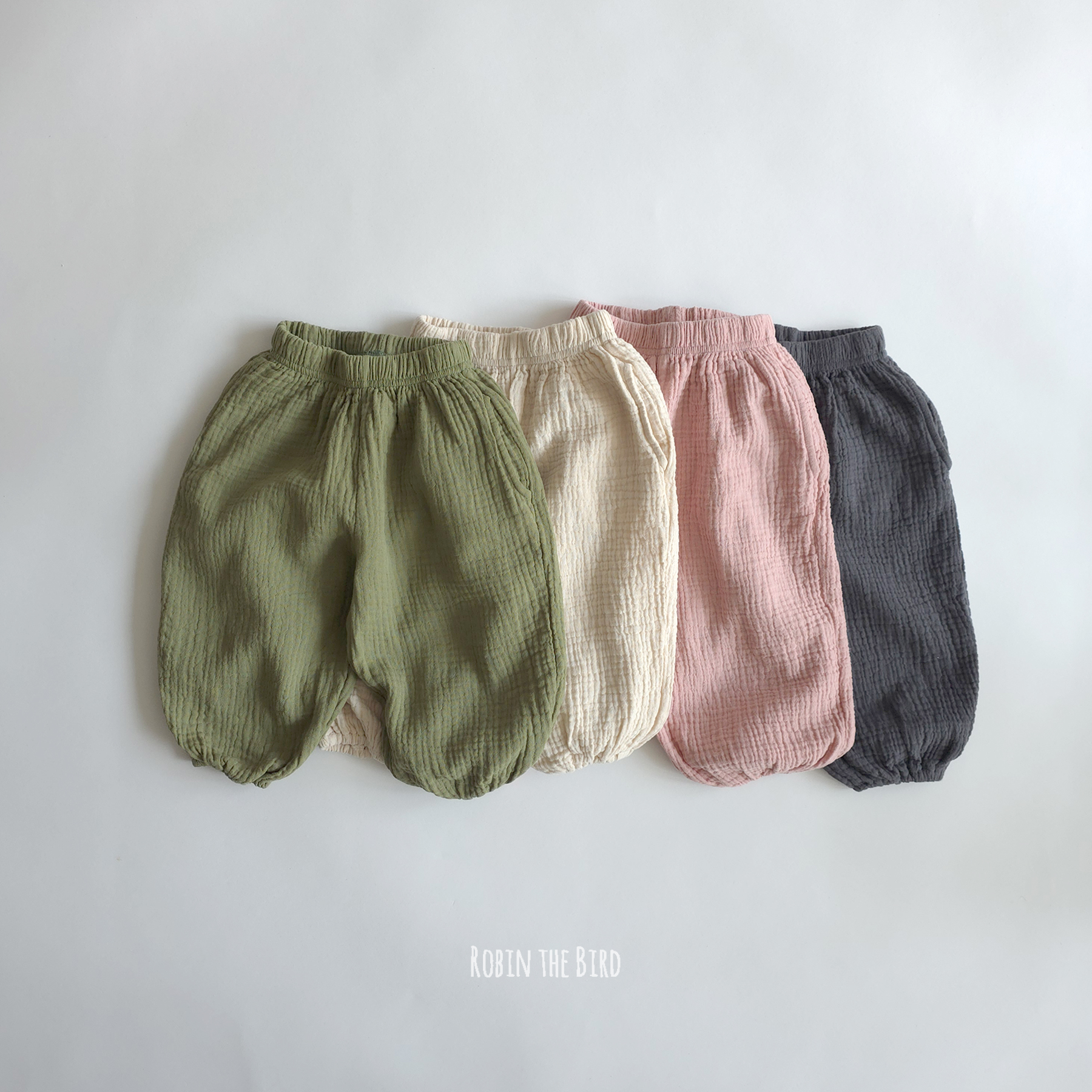 봄 순면 이중지 요루 벌룬 밴딩 팬츠 유아 아기 아동 키즈 여아 남아 봄옷 바지 오도도 - 상품 이미지