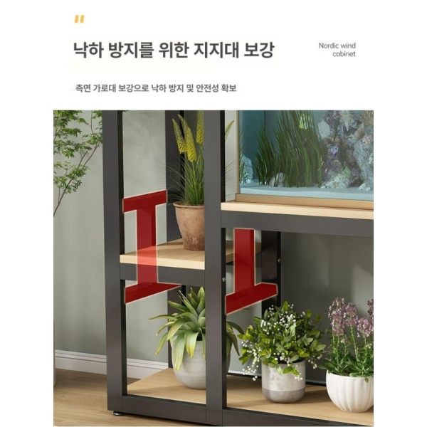 프리미엄 스탠드 수납형 블랙 프레임+화이트 50 x 30x70cm 조립식 캐비닛 수조 받침대 물고기 거치대 블랙 프레임+화이트 50 x 30x70cm - 상세 이미지 3