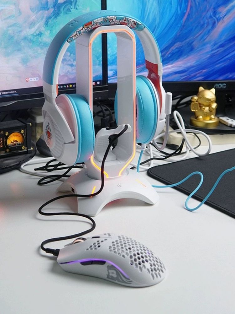 RGB 헤드셋 거치대 LED 헤드폰 스탠드 게이밍 셋업 무드등 홀더 - 상세 이미지 5