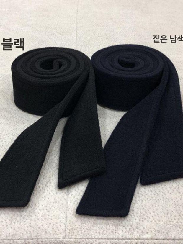 모직코트 허리끈 울 스트랩 벨트 캐시미어 올양모 블랙 5cm 이중층 180cm - 상세 이미지 2