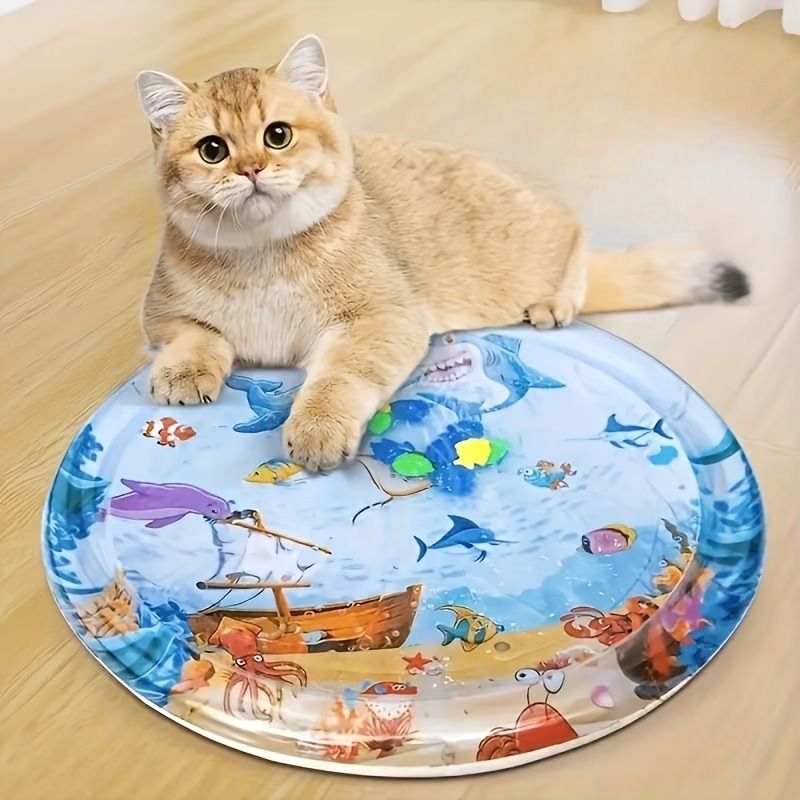 강아지 고양이 대형 워터매트 100CM 물매트 물놀이 장난감 쿨매트 반려동물 애완견 반려묘 - 상세 이미지 3