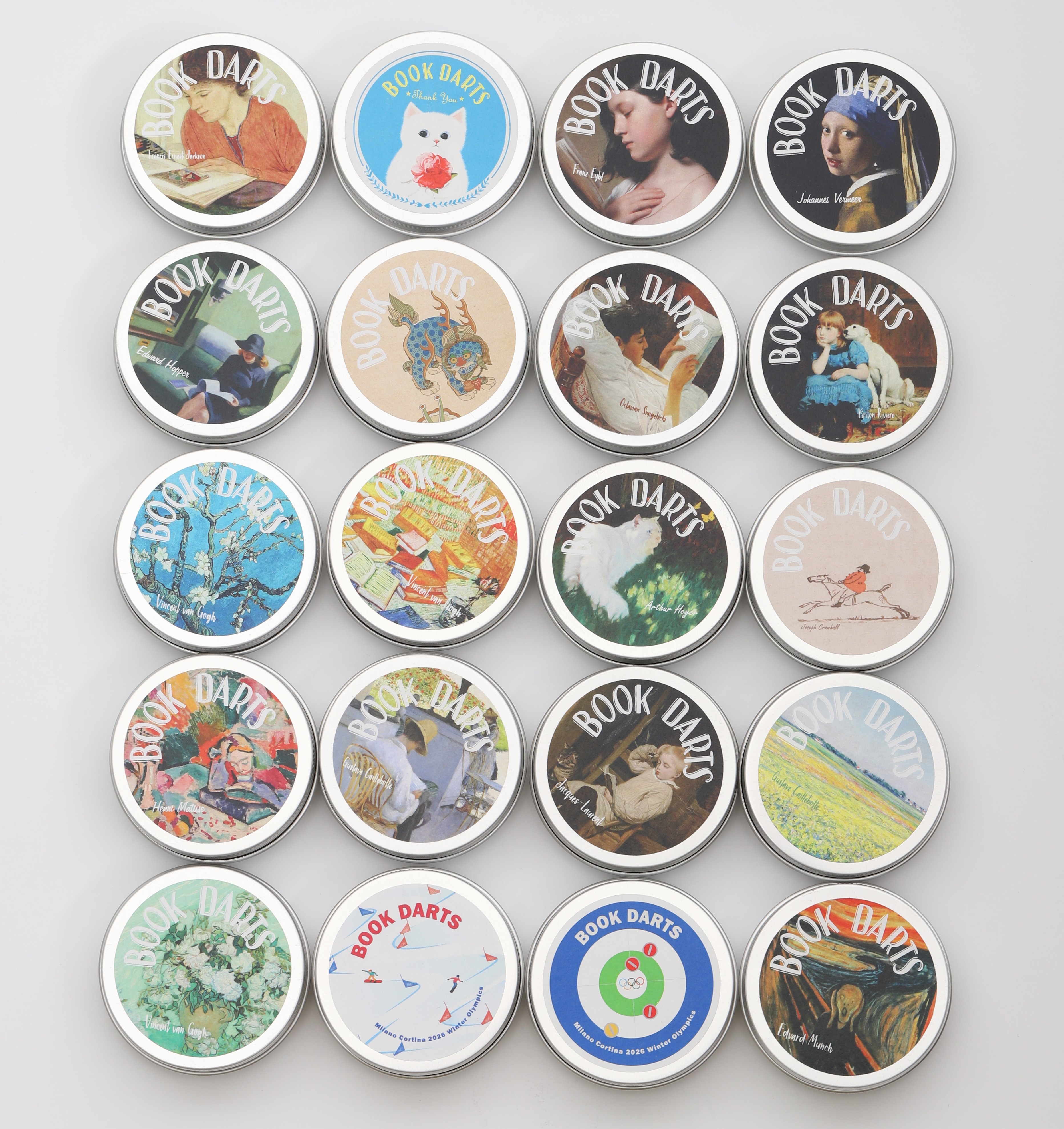 명화 북다트 제작 금속 책갈피 50개세트 책 선물 북마크 고양이와나비 이미지 2