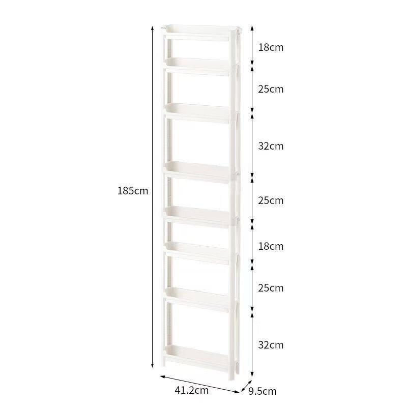 문뒤선반 틈새수납장 미니정리대 팬트리 다용도 가방선반 9.5cm 7칸 미 고정 벽걸이 짧은봉 4개 - 상세 이미지 4
