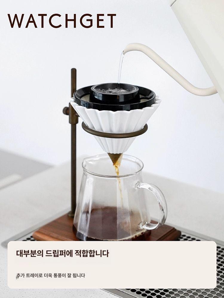 핸드드립 멜로드립 추출 포트 도구 커피 블랙 주방 드립 필터 핸드브루 스탠드 블랙 - 상세 이미지 4