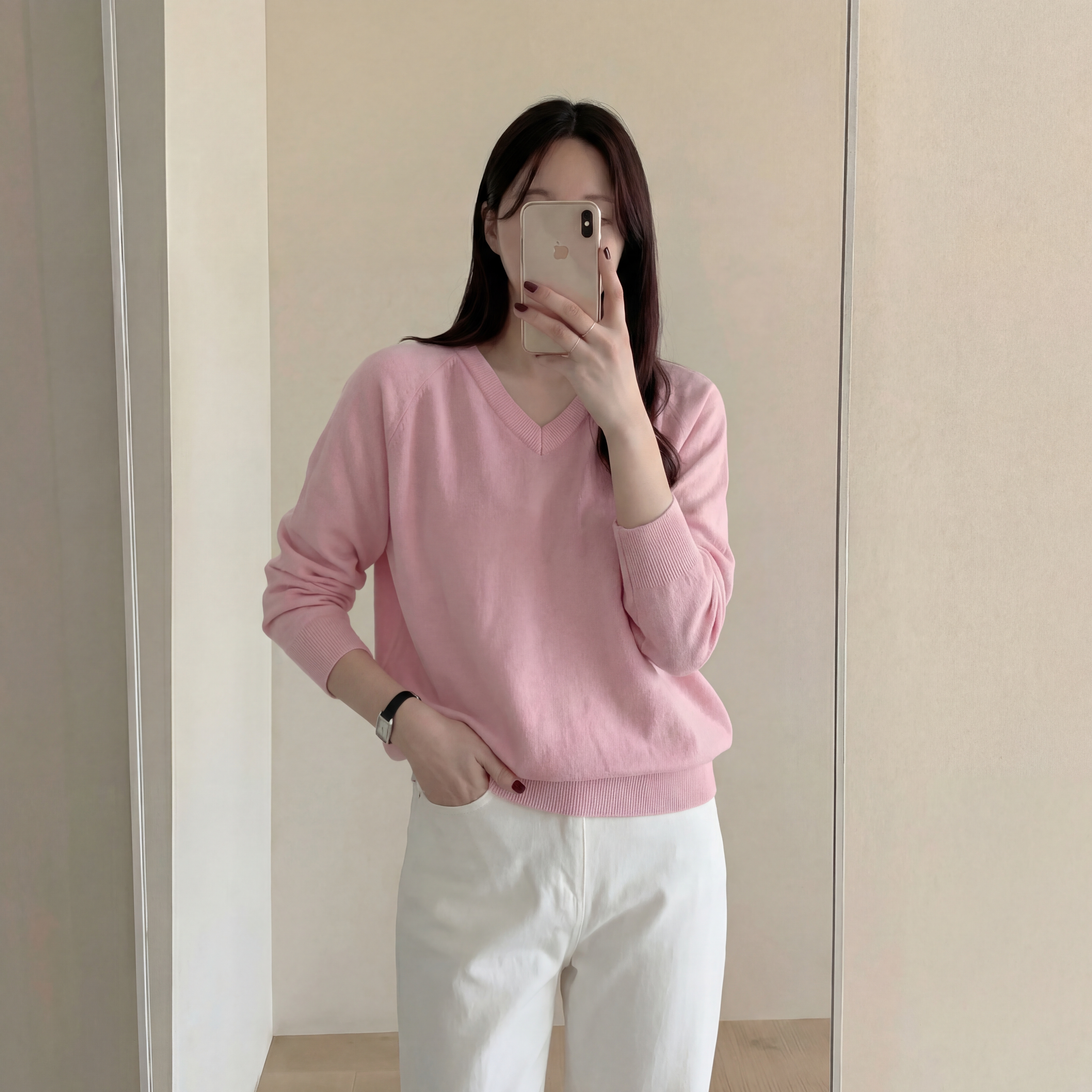 루즈핏브이넥니트 봄브이넥니트 봄스웨터 이미지 7