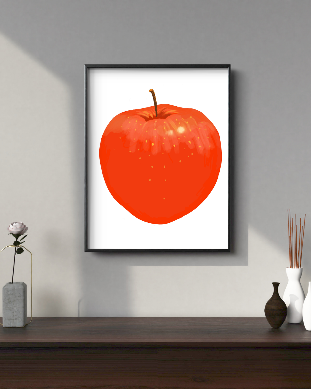씨솔아틀리에 레드 Apple 생기그림 풍수사과 아트프린트 A4/A3/A2/A1 - 상세 이미지 3