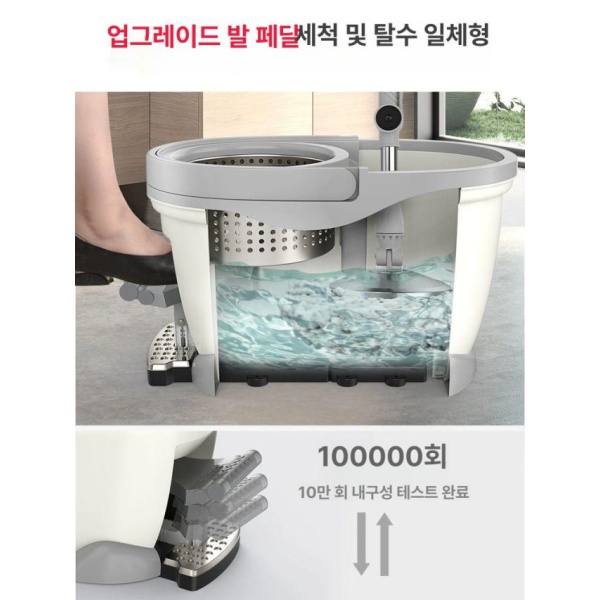 혁신 다용도 물걸레 대걸레 빨아쓰는 걸래 욕실용 마포 걸레 마대 1개 금속 바구니+금속 발판 보강봉+플라스틱 받침대 1개 금속 바구니+금속 발판 보강봉+플라스틱 받침대 - 상세 이미지 5