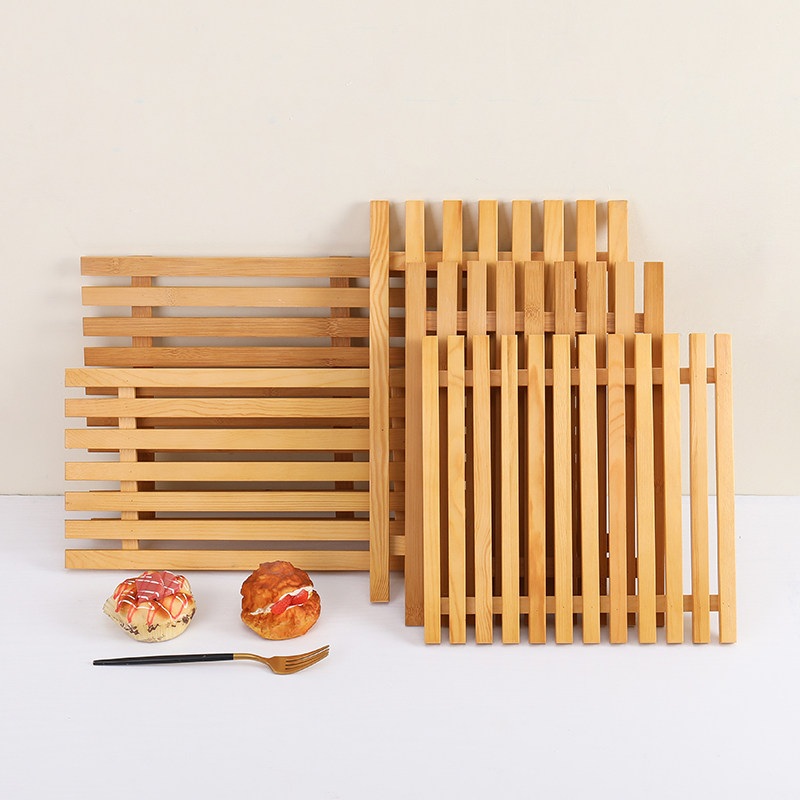 빵 진열대 디저트 나무 판 음식 다용도 베이스 주방 수납장 원목 패드 그릴 전시 장식 35x30x2.2cm 오동나무 - 상세 이미지 4