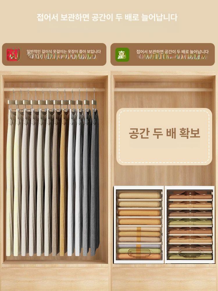 여름옷 티셔츠 정리함 선반 서랍장 니트 수납장 슬라이드 칸막이 없음 - 상세 이미지 4