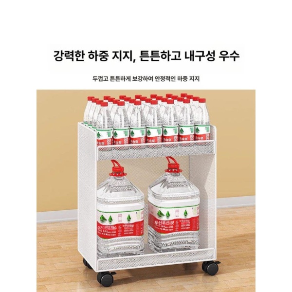 스마트 책상밑 수납선반 이동식 3단 화이트 책장 서류보관함 책꽂이 바퀴 4개회전바퀴 화이트 대형 바퀴 포함 - 상세 이미지 5