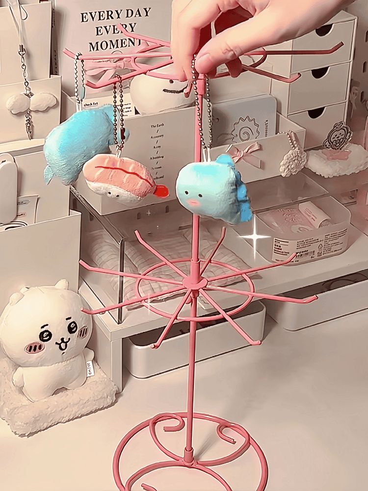 선반 거치대 악세서리 수납 악세사리 회전걸이대 진열 크림핑크 (기본 21x31cm) - 상세 이미지 4