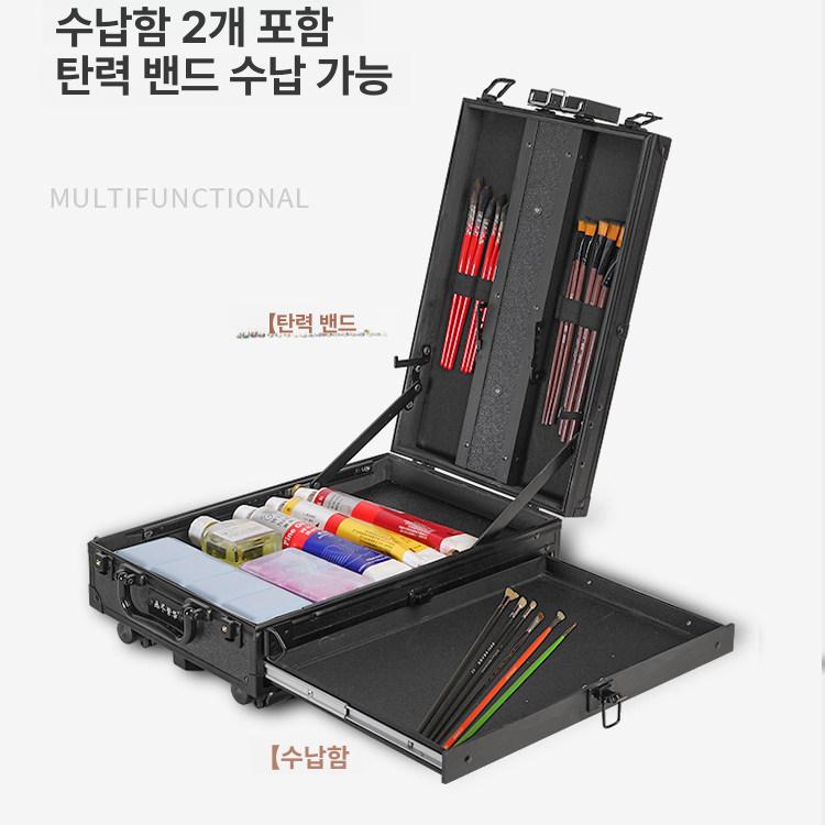 휴대용 캔버스 화판 거치대 수채화 야외 스케치 전시용 소형 케이스 후면개폐서랍 +대용량 백팩 - 상세 이미지 3