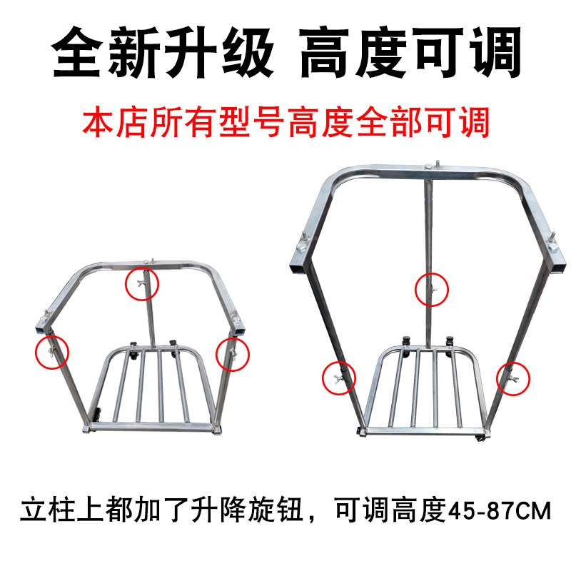 분리수거 포대 걸이 재활용 봉투 거치대 수거함 자루 프레임 바퀴 카트용 수거거치대 거치대 아연도금 4륜 - 상세 이미지 3