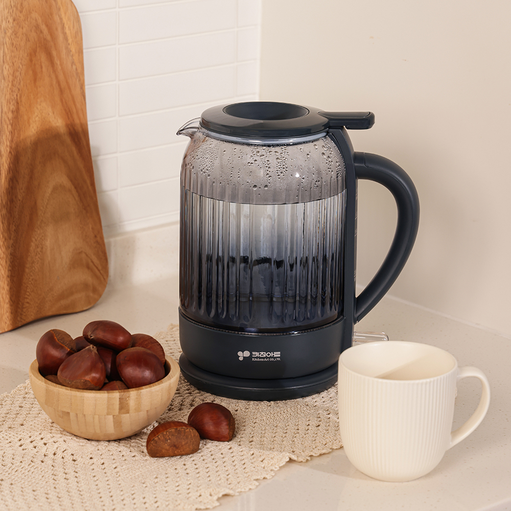 키친아트 유리 전기포트 무선 티포트 커피 글라스 전기주전자