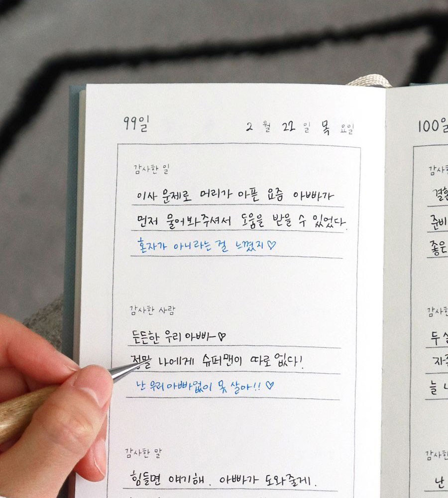 세가지 감사일기 자문자답 성인 어른 마음 감정 일기장 노트 핑크, 1개 이미지 6