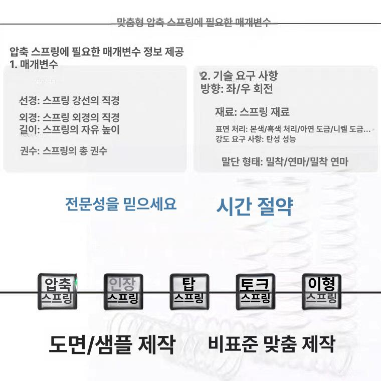 압축 와이어 전도성 직경 변형 스테인레스 용수철 철소동 맞춤형 스프링 - 상세 이미지 3
