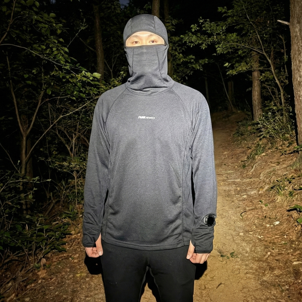 FARR 써모 바라클라바 후디 러닝 와치홀 검정 테크니컬 등산 핑거홀 베이스레이어 후드티 이미지 6