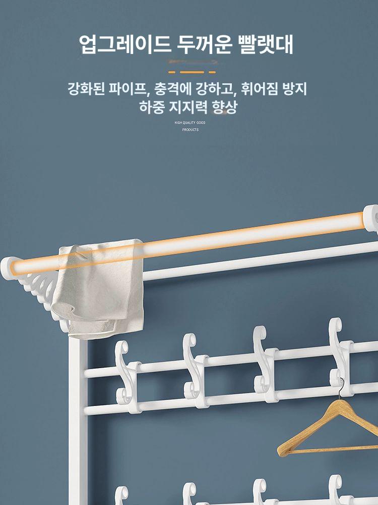 현관 신발장 옷선반 옷걸이 행거 정리대 수납 수납장 벤치형 벤치 옷 원목 가방 - 상세 이미지 4