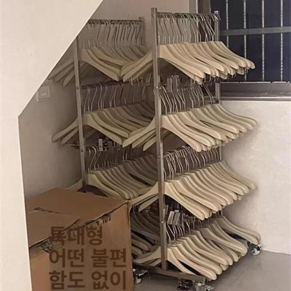 프리미엄 의류매장 4단 무광블랙 옷걸이보관 행거 옷걸이정리대 거치대 50x너비 115 공식 표준 구성 50x너비 115 4단 무광블랙 공식 표준 구성 - 상세 이미지 5