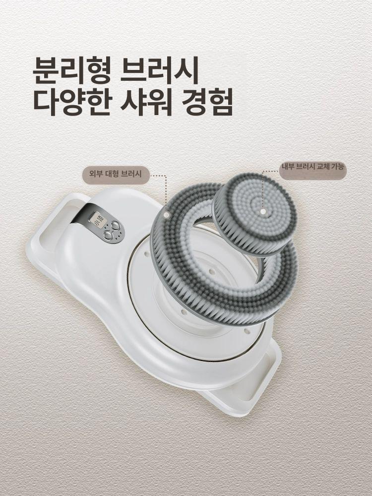 벽걸이형 등때밀이 기계 셀프 목욕 밀기 회전형 255 0mAh - 상세 이미지 4