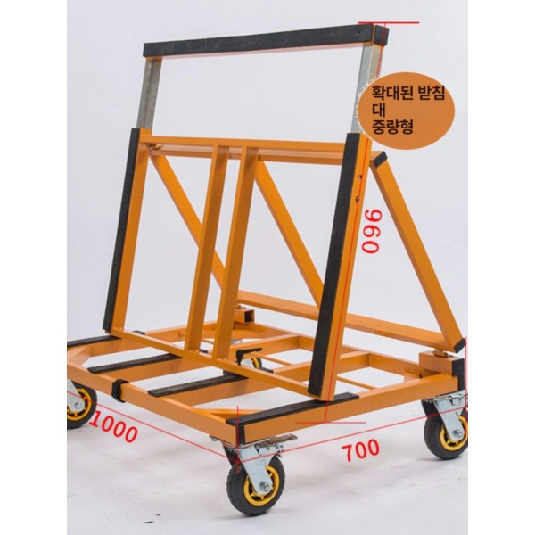 튼튼한 대리석 운송 유리 지게 구루마 보드 적재대 대차 A 5인치 나일론 4개 회전 2개 A 5인치 나일론 4개 회전 2개 - 상세 이미지 2