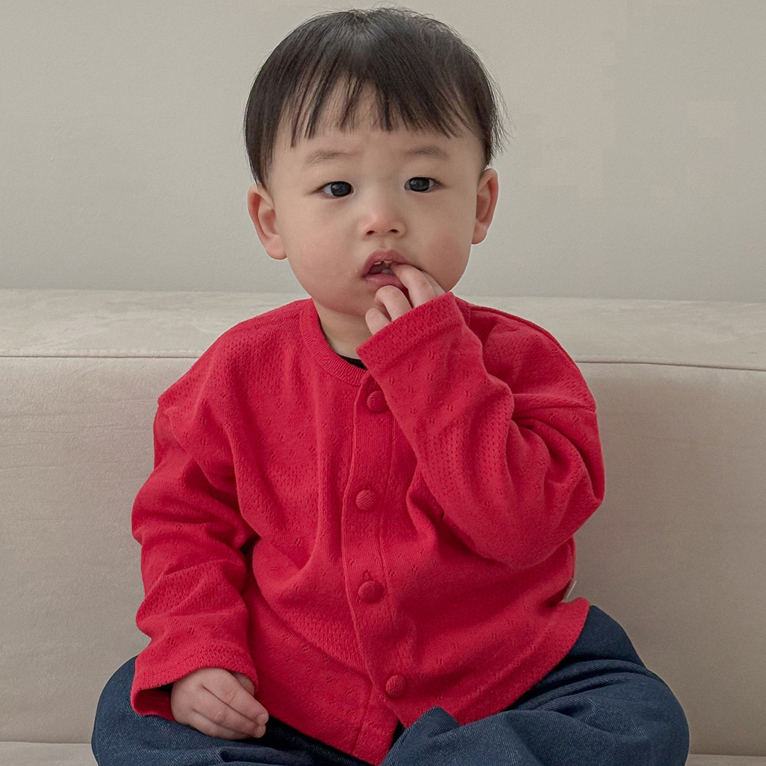 유아 간절기 나들이 여행 에센셜 펀칭 가디건 이미지 6