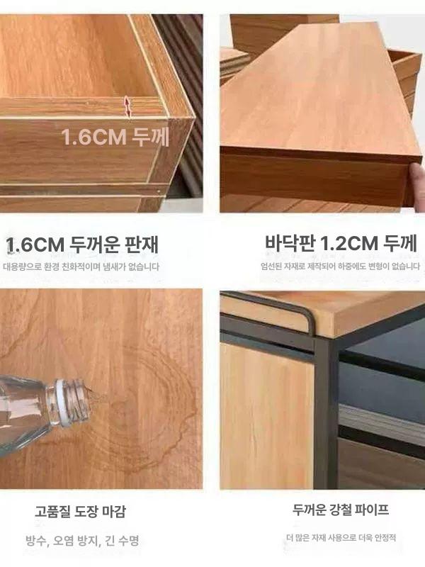 베이커리 진열대 카페 전시대 우드 마트 디저트 1.2m 단층 경사 선반 - 상세 이미지 5