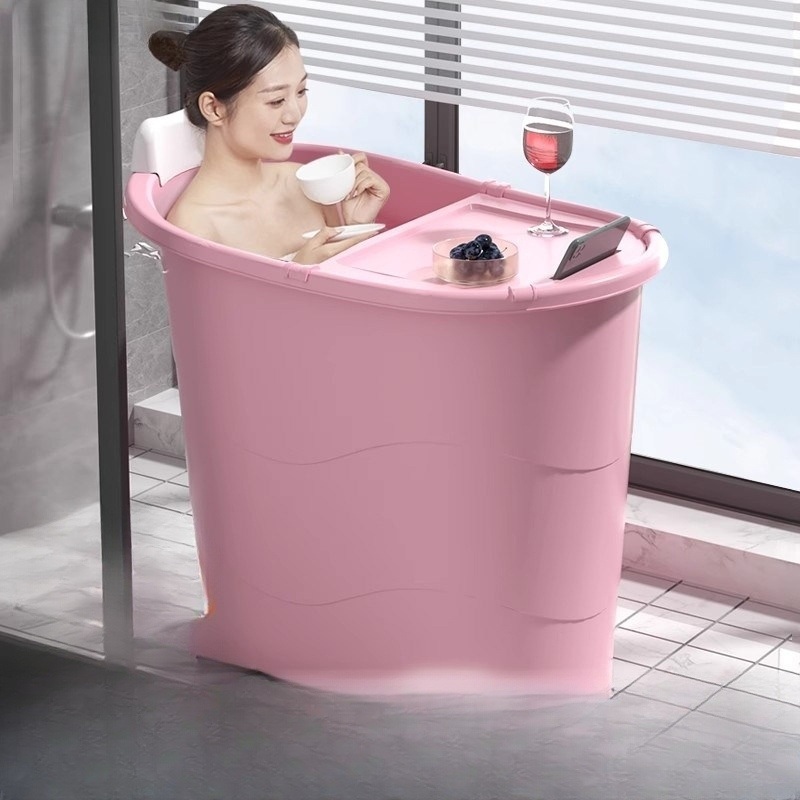 반신욕 소형 간이욕조 가볍고 튼튼한 이동식 가정용 성인 플라스틱 깊은 좌식 1인용 전신 - 상세 이미지 2